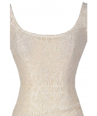 Morning Mist Lace Bodycon Dress in Ivory Lily Boutique